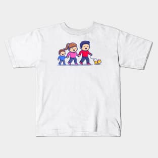 Cute Family Walking Kids T-Shirt